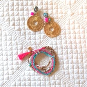 Lilly Pulitzer Cabana Cocktail Earrings & Bracelet set